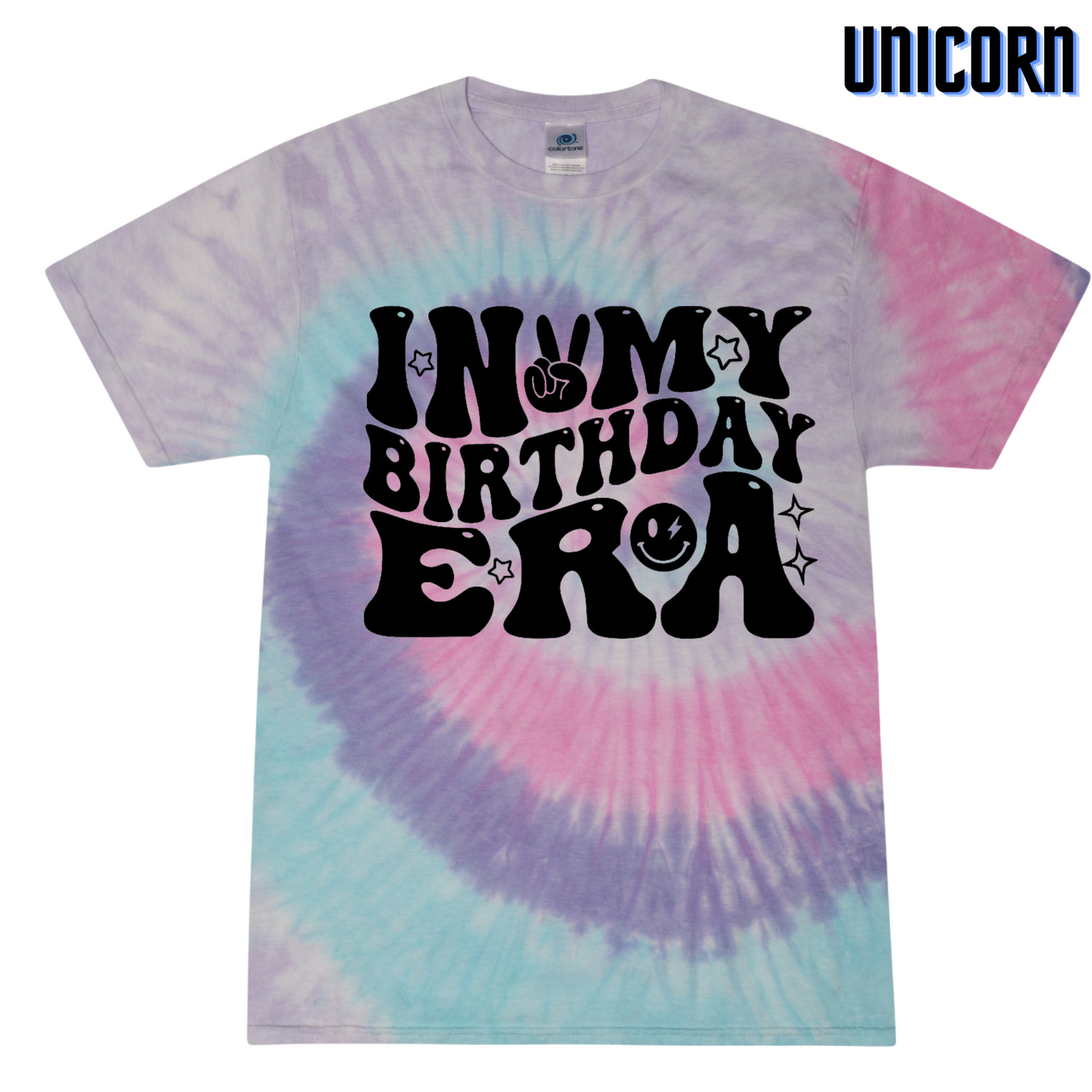 Vibrant Youth Tie Dye 'In My Birthday Era' T-Shirt