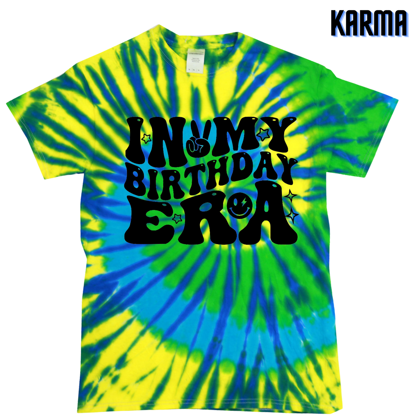 Vibrant Youth Tie Dye 'In My Birthday Era' T-Shirt