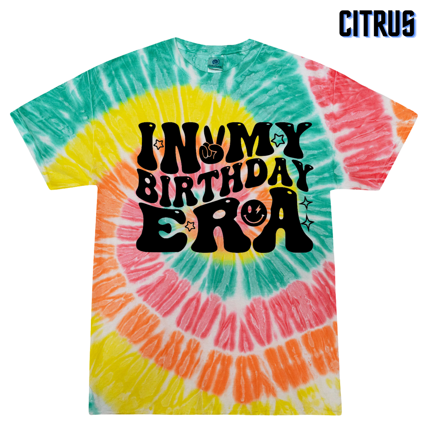 Vibrant Youth Tie Dye 'In My Birthday Era' T-Shirt